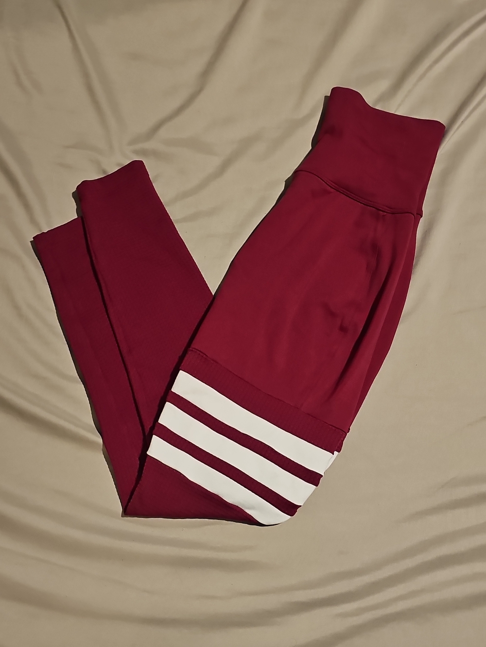Bombshell Sportswear Legging Thigh High White Stripes Size Small Great Condition
